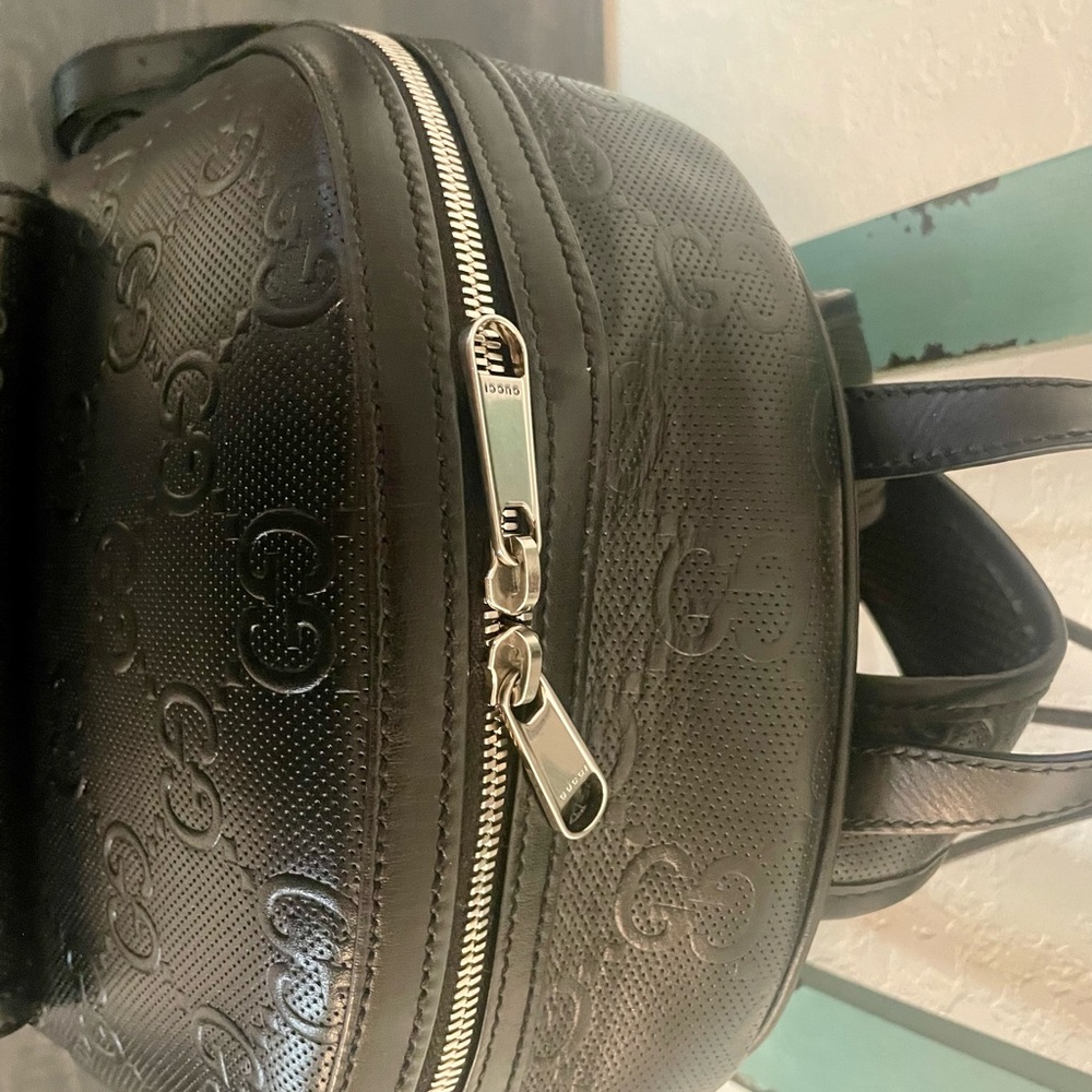 Gucci GG Embossed Black Backpack - Picture 8 of 13